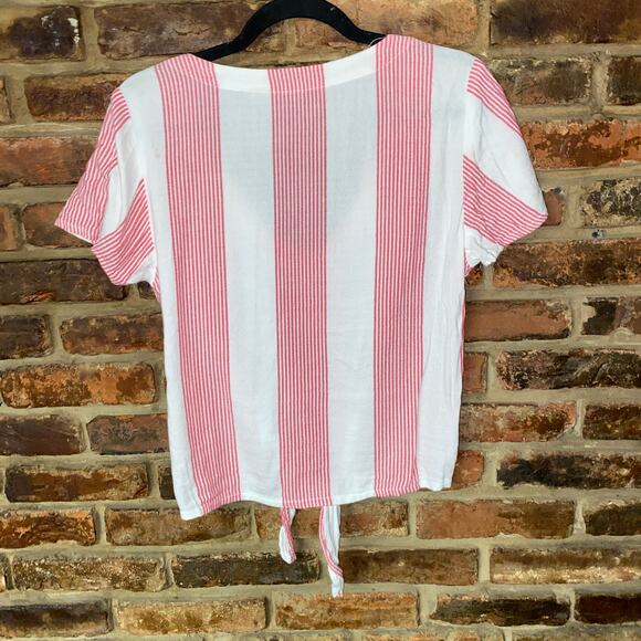 Roxy Red and White Striped Blouse - Picture 3 of 3